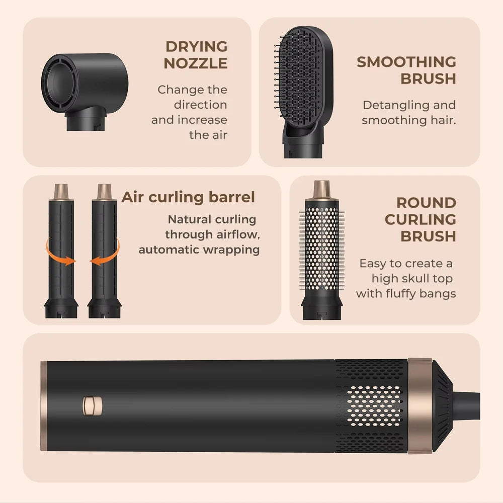 LuxeCurl CurlEase© – Ultimate 5 In 1 Styler