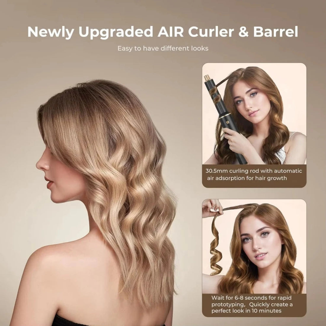 LuxeCurl CurlEase© – Ultimate 5 In 1 Styler