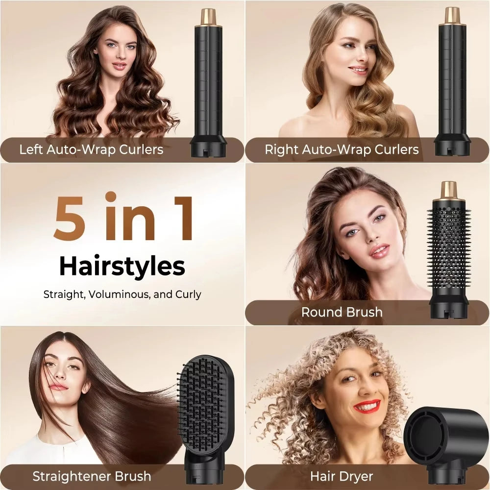 LuxeCurl CurlEase© – Ultimate 5 In 1 Styler
